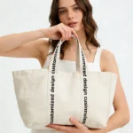 Custom Cotton Canvas Tote Bag With Logo, Large Reusable Shopping Bag