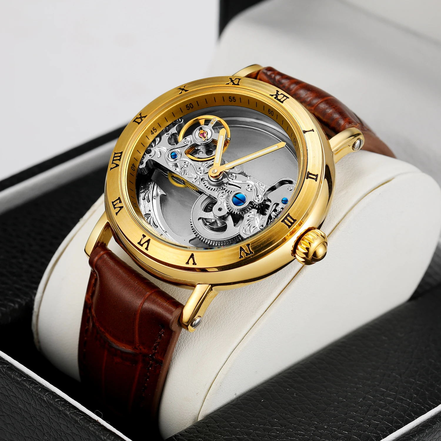 kf-Sb47e30974c974f39a8fa401511202e08j Vintage Mechanical Watches Golden Bridge Skeleton Automatic Mens Watch Luxury - Image 1