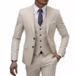 13 Color Basic Style Men's Casual Solid Color 3 Pieces Suits / Male Two Button