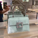 Luxury Diamonds Women Bag Designer Velvet Handbags Metallic Handle Shoulder Crossbody nt Evening Bag Clutch