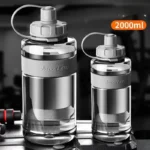 2 Liter Big Water Bottle With Straw 2L/1.5L/1L/0.6L Large Capacity School Gym - Image 4