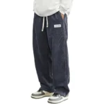 New Mens Corduroy Casual Pants Fashion Loose Fit Baggy Pants Straight - Image 2