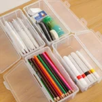 5pcs (5 Containers and 5 Lids) Large Transparent Storage Boxes - Image 2
