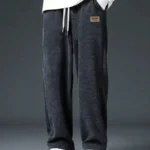 Autumn Winter Warm Motorcycle Jogger Corduroy Pants Men Tech