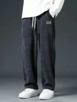 Autumn Winter Warm Motorcycle Jogger Corduroy Pants Men Tech