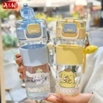 X&W Sanrio Kuromi Straw Cup 520ml Tritan Cartoon Cute Water Cup Portable