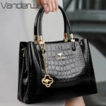 KAIDIFEINIROO Kangaroo Brand Casual Tote Bag Oil Pu Leather Handbag Womne Shoulder
