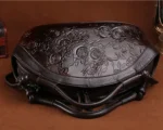 New Vintage Flower Printing Women Handbags Designer Cow Genuine Leather