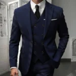 Men's Classic 3-Piece Suit Set - Slim Fit Notched Lapel Blazer with Vest & Pants - Image 4
