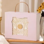 European Baroque Suede Gift Box Flip Up Double Open Hand Gifts Metal - Image 4