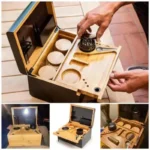 Handmade Bamboo Storage Box with Lock-Movable Tray Candy Tea Cigarettes Cut Tobacco - Image 3