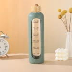 32oz 1L Time-marked Glass Water Bottles Portable Drink Bottle - Image 5