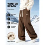 Men's Winter Sports Pants Corduroy Men's Straight Sweatpants Thickened And Warm - Image 2