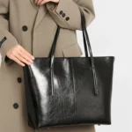 BURMINSA Large Genuine Leather Tote Bag Women Vintage Cowhide Shoulder Bag Laptop - Image 3