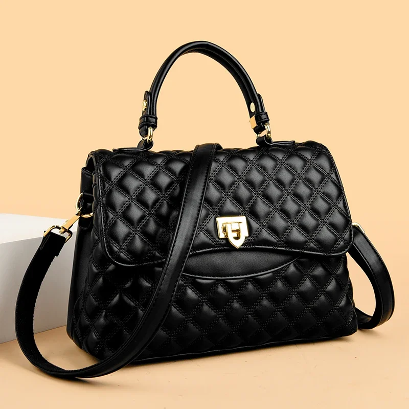 kf-Sc64c986f91db4871868254b13f360e21y New Women's Soft Leather Shoulder Bags Multi-Layer Pockets Messenger - Image 1