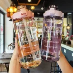 2L Sports Water Bottle with Straw Portable Large Capacity Water bottles Fitness
