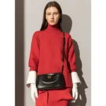 2026 Spring New Luxury Brand Women Shoulder Bags Split Leather Black - Image 4