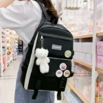 5PCS Kit Backpack Female Fashion Lady High Capacity Waterproof College - Image 4