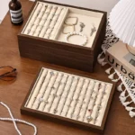 Wood Grain Jewelry Tray Storage Drawer Small Stackable Jewelry Boxes and Packaging - Image 2