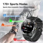 2025 Men 1.7-inch AMOLED Screen Smart Watch 1000mAh Battery Heart - Image 5