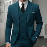 Men's Classic 3-Piece Suit Set - Slim Fit Notched Lapel Blazer with Vest & Pants - Image 6