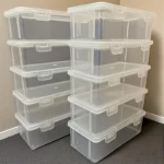 5pcs (5 Containers and 5 Lids) Large Transparent Storage Boxes