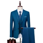 Blazers Set Suits for Men(Jacket + Vest + Pants)three Piece Set Solid Business Casual - Image 5