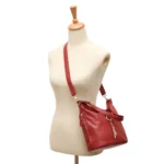 Zency Elegant Women Red Leather Handbag 100% Genuine Leather Lady Hobo Bag - Image 2