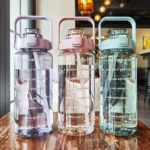 2 Liter Water Bottle with Straw Female Jug Girls Portable Travel bottles Fitness