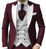 Luxury Slim Fit 3-Piece Men's Suits Set with Peak Lapel Blazer Vest And - Image 4