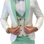 Fashion Jacquard Men's Formal Groom Suits 3 Pieces Men Suits Peak Lapel Single