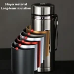 Thermos Sus304 Tea Water Bottle 500ML-1Liter Stainless Steel Vacuum - Image 3