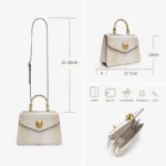 BAFELLI Fashionable Crocodile Pattern Genuine Leather Handbag Features Detachable - Image 5