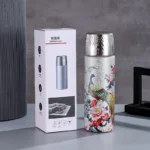 500ML New Guochao Peacock Titanium Coated Thermos Cup Vacuum Flasks - Image 5
