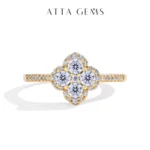 ATTAGEMS Classic Moissanite Rings for Women D Color VVS1 Real 925 Sterling Silver