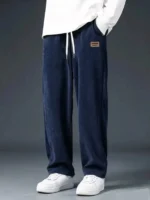 Autumn Winter Warm Motorcycle Jogger Corduroy Pants Men Tech - Image 2