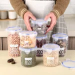 1-4PCS Sealed Jars With Scale Grain Crisper Kitchen Refrigerator Organize - Image 4