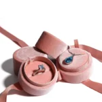 Delicate Handmade Vintage Velvet Pendant Necklace Boxes Gift Box Pink
