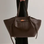 Fashion Large Capacity Trapeze Bag Designer Chic Lock Women Shoulder Bags Luxury Pu Leather