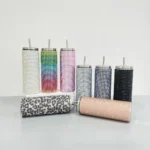 600ml Rhinestone Thermos Bottles Leopard Print Light Luxury Vacuum - Image 3