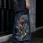 Y2K American Jeans Mens Oversized Retro Hip-Hop Wide-Leg Pants