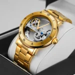 Vintage Mechanical Watches Golden Bridge Skeleton Automatic Mens Watch Luxury - Image 4