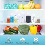 Set of 2 Wide Mouth Plastic Bottles with Lids PP Containers Jars 250ml 500ml - Image 6