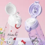 X&W 500ml Sanrio Pop-up Straw Cup Cartoon Kuromi Hello Kitty Plastic - Image 3