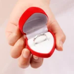 1/10pcs Velvet Red Heart Shaped Jewelry Box Ring Case Earring Display Cases Holder - Image 4