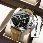 POEDAGAR Fashion Luxury Men Wristwatch Waterproof Luminous Chronograph