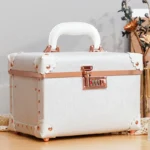 New trendy vintage handbag popular password lock makeup case large - Image 5