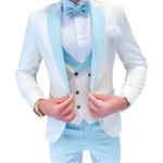 Fashion Jacquard Men's Formal Groom Suits 3 Pieces Men Suits Peak Lapel Single - Image 4