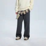 Metersbonwe Men's Fleece Lined Sweatpants Straight Leg Casual Pants Knit