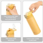 TYESO 600/750ML Car Thermal Cup Sports Water Bottles Stainless Steel Thermos - Image 2